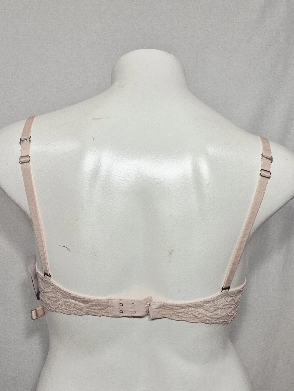 34F Fredericks of Hollywood Jessica Lace Deep Plunge Push‎ Up UW Bra Beige NWT
